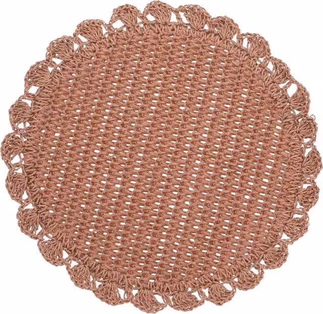 Tovaglietta decorativa rotonda in carta rosa, diametro 38 cm