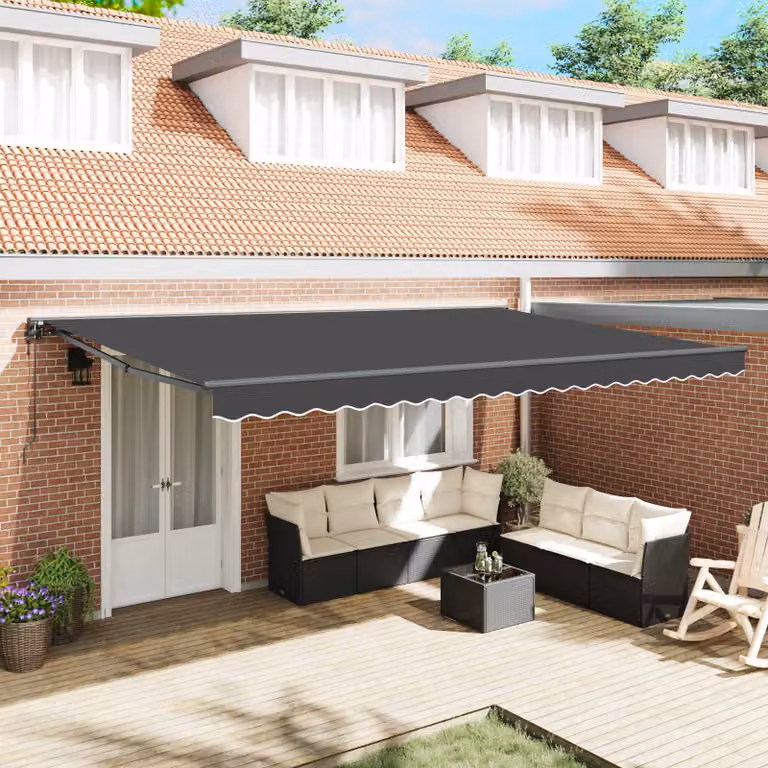Struttura per tenda semi-cassonetto vidaXL in alluminio e poliestere, colore antracite, L: 500 cm, P: 300 cm
