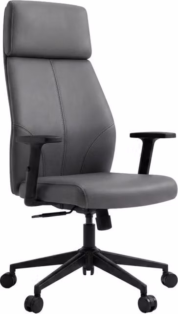Frankystar Sedia da Ufficio Ergonomica Direzionale in Similpelle Grigia con Ruote Girevoli L/P/H: 50 x 70 x 130 cm