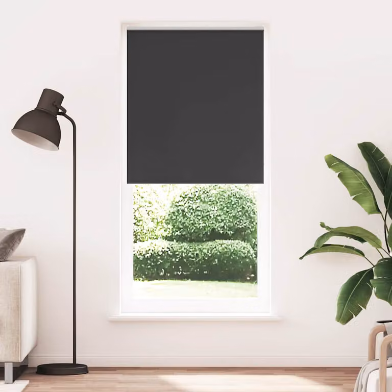 vidaXL Tenda a rullo oscurante termoisolante in poliestere, colore nero e argento, L: 120 cm, H: 230 cm