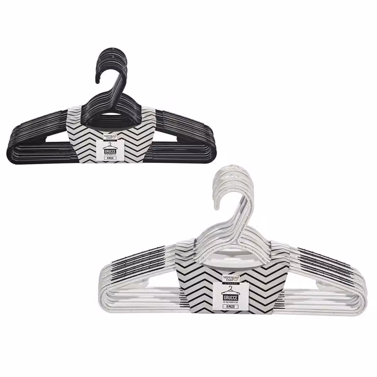 Vestiamo Casa - Set di 8 grucce in polipropilene antiscivolo bianche, L: 41,5 cm