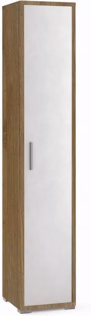 Armadio colonna SARMOG con 1 anta, colore Noce Stelvio e Ossido bianco, L/P/H: 39 x 41 x 199 cm