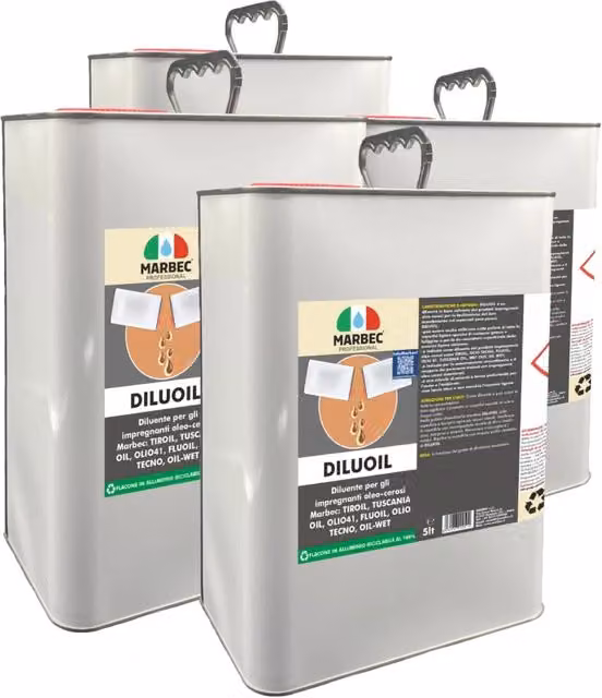 Diluente a base solvente Marbec DILUOIL confezione da 4 x 5 l