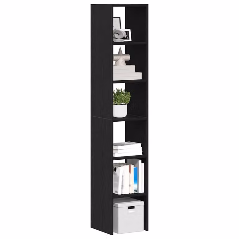 Set di 2 librerie impilabili vidaXL in truciolato e MDF, colore nero, L/P/H: 30 x 30 x 80 cm