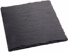Piatto da portata in ardesia Ilsa colore nero antracite L/P/H: 30 x 30 x 0,5 cm