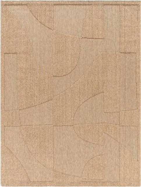 Tappeto Bali beige per interni ed esterni con effetto alto-basso, L: 120 cm, P: 160 cm