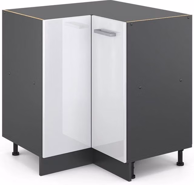Mobile ad angolo cucina Vicco R-Line Bianco lucido/Antracite L: 75.6 cm