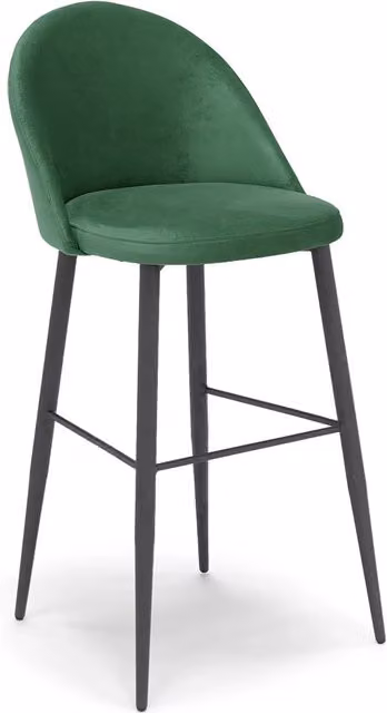 Sgabello Imbottito Redokasa Moderno in Velluto Idrorepellente con Gambe in Metallo, Colore Verde