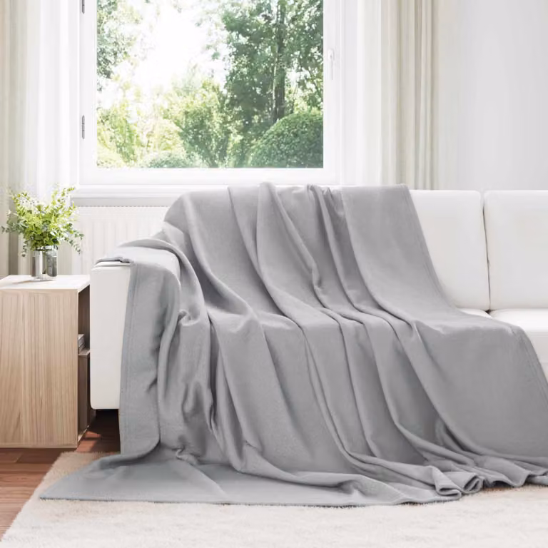 Coperta in pile morbida vidaXL Grigio L: 270 cm, P: 240 cm