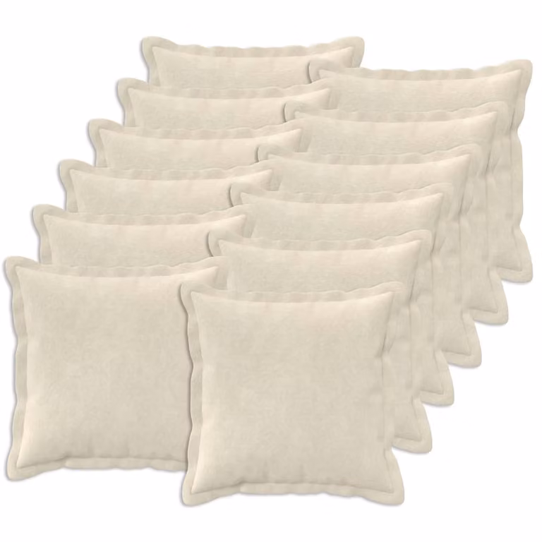 Set di 12 federe vidaXL HOUTEN in microfibra beige, L 50 cm x P 50 cm