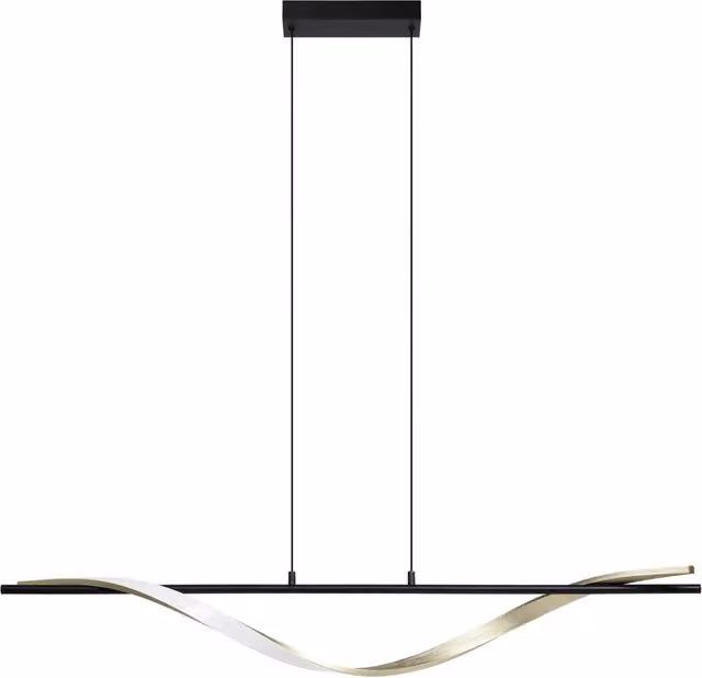 Lampada a sospensione moderna Eglo in alluminio e ottone con LED da 20W e 2500Lm, regolabile con telecomando, colori nero, oro e bianco