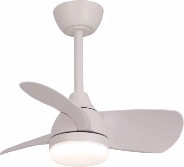 Ventilatore da soffitto LÚZETE con LED da 17W, motore DC regolabile e telecomando, colore bianco, diametro: 120 cm