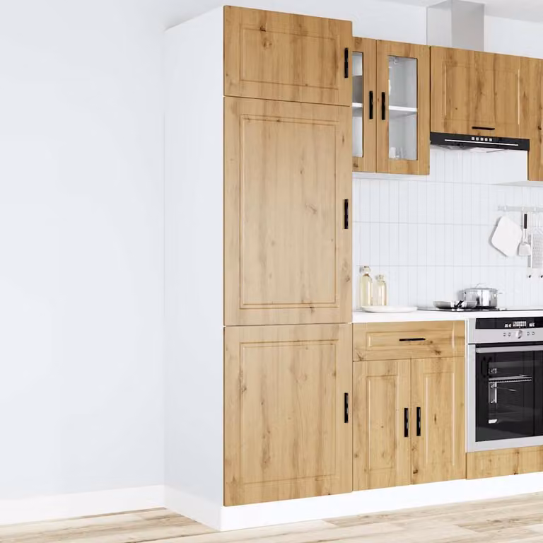 vidaXL Armadio da Cucina Moderno in Legno e MDF Marrone con Ante a Battente L/P/H: 60 x 57 x 207 cm