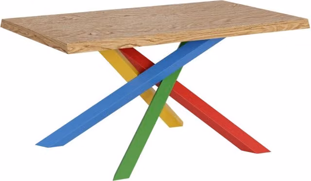 Tavolo fisso Versalux in rovere scortecciato marrone con gambe in metallo L: 160 cm, P: 90 cm, H: 75 cm