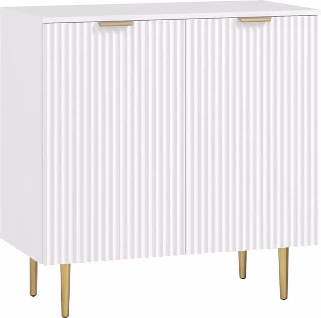 Credenza da cucina e soggiorno HOMCOM con 2 ante e ripiano regolabile, Bianco, L 80 cm x P 40 cm x H 80 cm