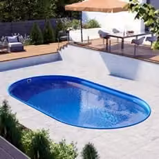 Piscina interrata ovale in acciaio PISCINE ITALIA NEWSKYBLUE blue Altezza: 120 cm