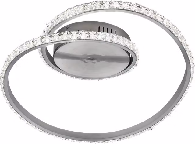 Plafoniera a parete LED Trio Leuchten Rubin GD Trio con effetto cristallo, argento e trasparente, dimmerabile con telecomando