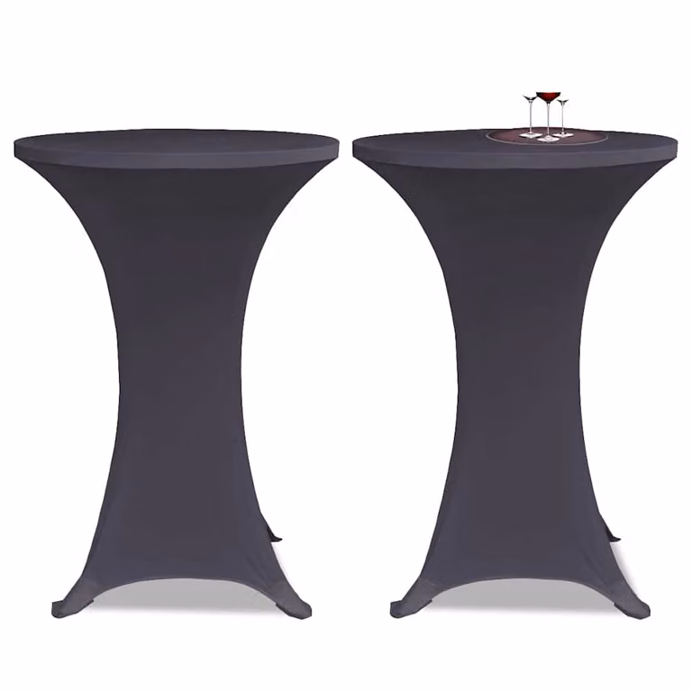 Set di 2 coperture elastiche lavabili per tavolo vidaXL, colore antracite, diametro 70 cm