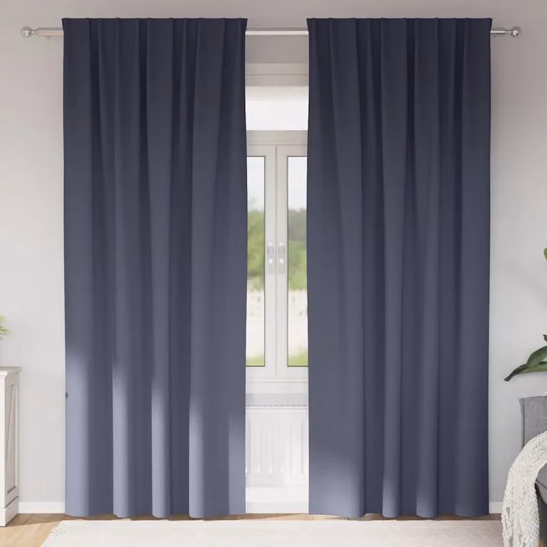Set di 2 tende blackout vidaXL con anelli, colore antracite, H 245 x L 140 cm