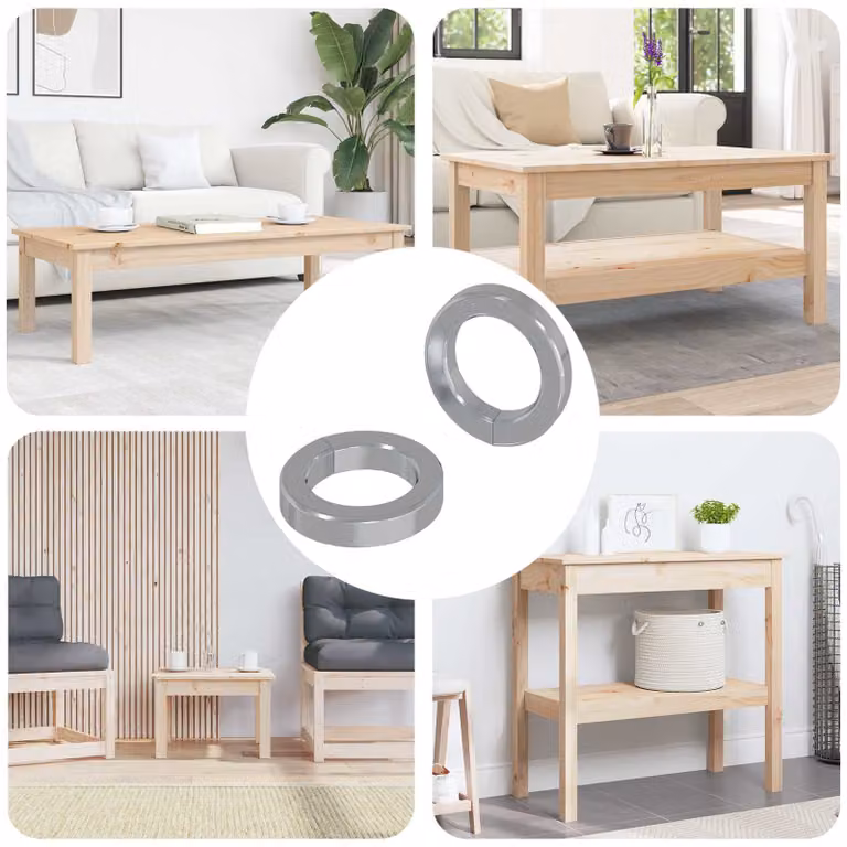 Set di 2 dadi a molla autobloccanti vidaXL in acciaio zincato bianco e argento