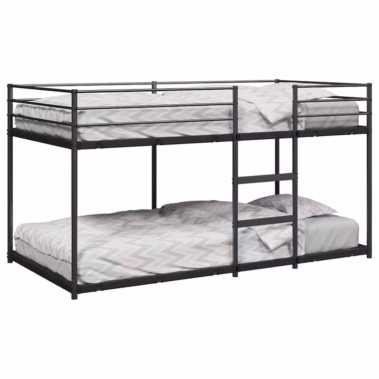 Letto a castello a due livelli vidaXL in metallo nero per bambini L/P/H: 200 x 90 x 176 cm