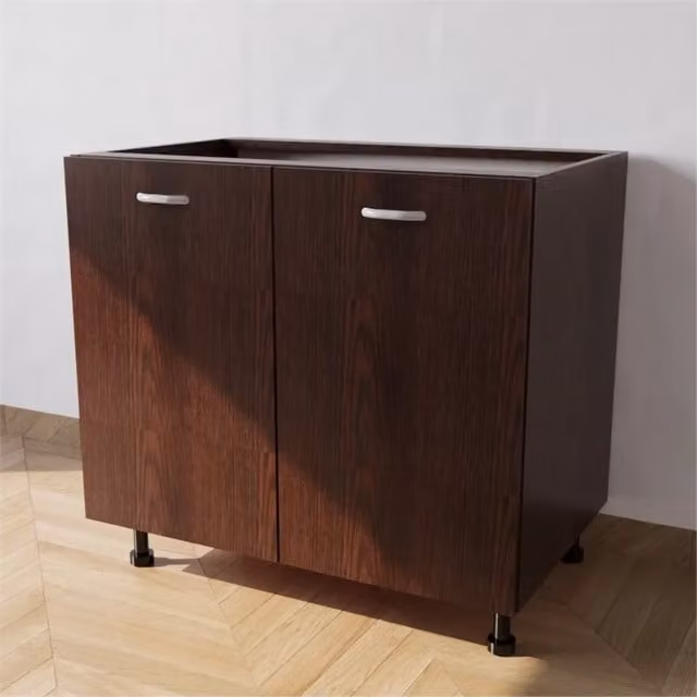 Calandrelli Base Lavello Moderno con 2 Ante in Colore Wengè L: 90 cm, P: 55,5 cm, H: 72 cm