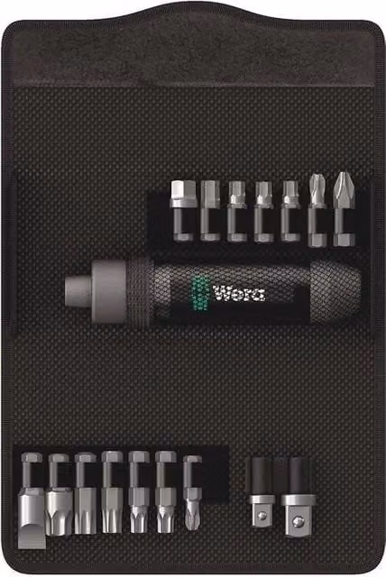 Set di cacciaviti a impulsi Wera 2090 composto da 17 pezzi, coppia di 90 Nm, colore Argento