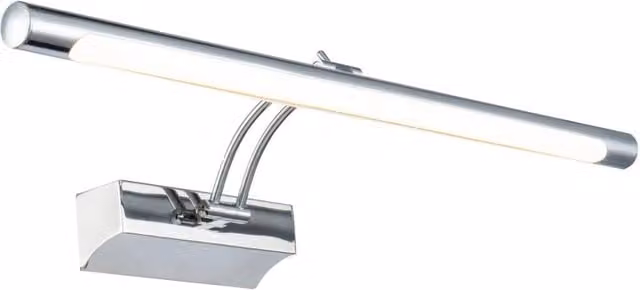 Lampada da parete per quadri Mirror GIORDANOSHOP in metallo colore cromo con luce LED bianco caldo