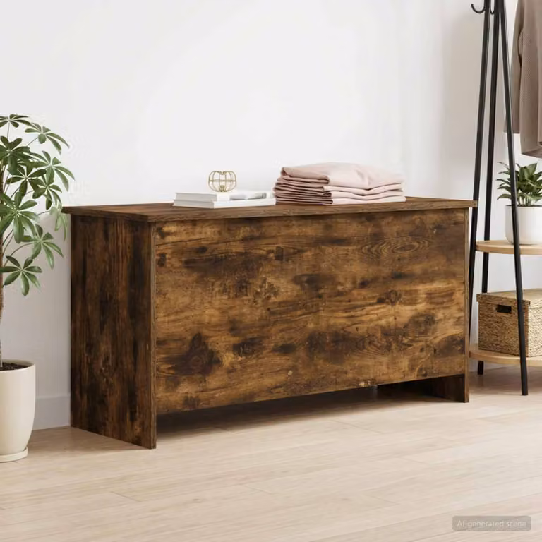 Cassa di stoccaggio moderna vidaXL in legno MDF colore marrone L 100 cm x P 40 cm x H 50 cm