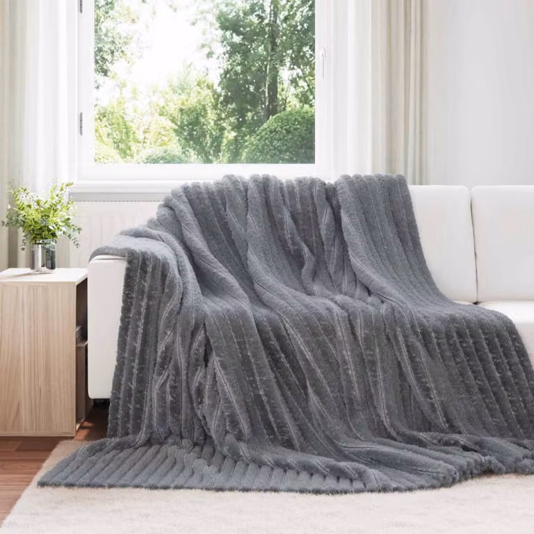 Coperta in pile vidaXL Grigio, L 270 cm x P 240 cm