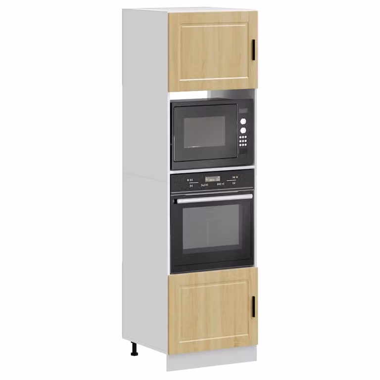 Set di 2 armadi per forno vidaXL in legno multistrato e MDF, colore marrone, design moderno per cucina