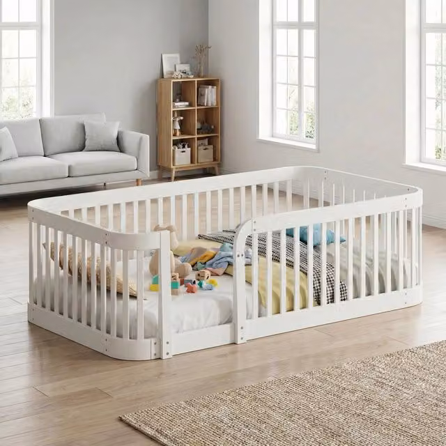 Recinto modulare estensibile Mivray per bambini in legno bianco L: 200 cm x P: 140 cm