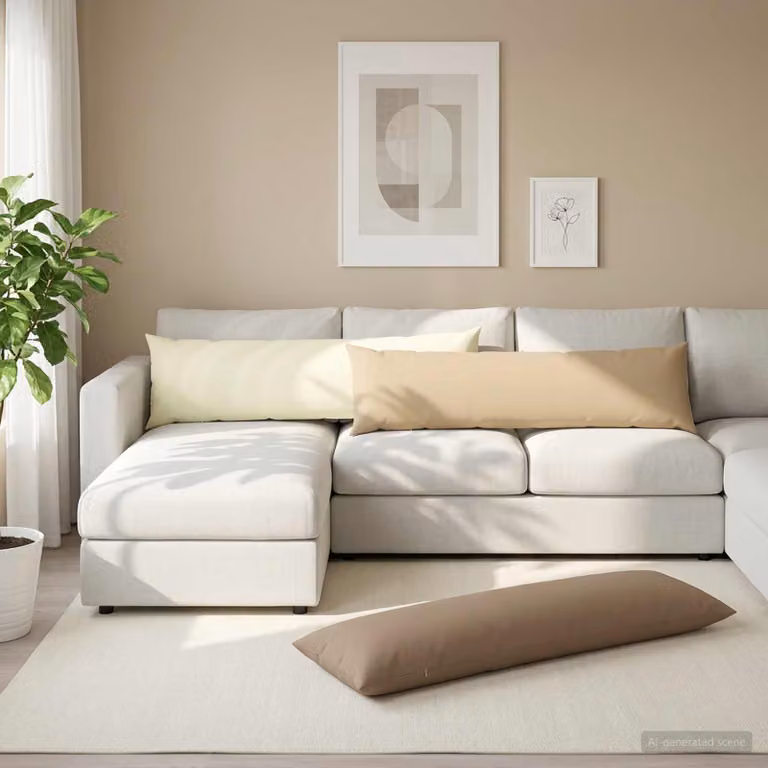 Cuscino HEERLEN vidaXL Beige in Poliestere L: 145 cm, P: 40 cm