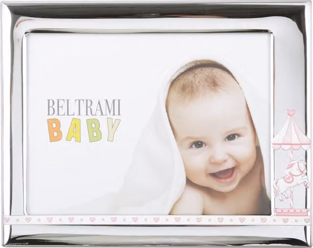 Portafoto Giostrina per bambini Beltrami Miro Silver in argento, dimensioni 13x18 cm
