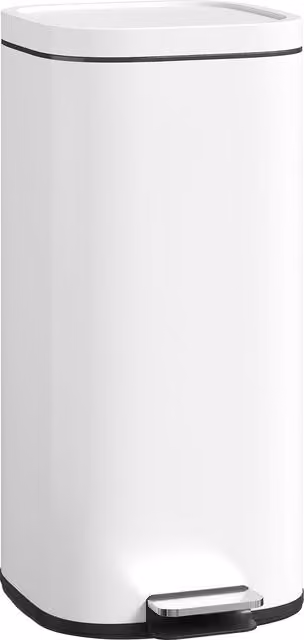 Pattumiera da cucina HOMCOM a pedale con coperchio soft close e finitura anti-impronta, capacità 30 L, beige
