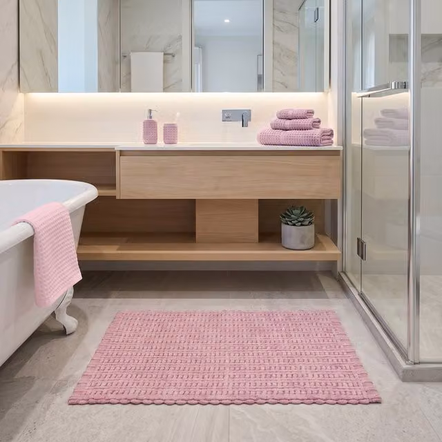 Tappeto da bagno in ciniglia KASANOVA rosa L: 50 cm, P: 80 cm