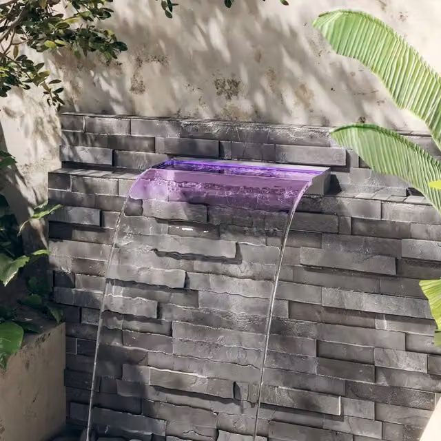Sfioratore a cascata Videx in acciaio inox con LED RGB multicolore, L: 60 cm