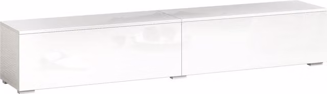 Mobile Porta TV Sospeso HOMCOM Moderno con Ante a Pressione, Bianco Lucido, L 180 cm x P 33 cm x H 30 cm