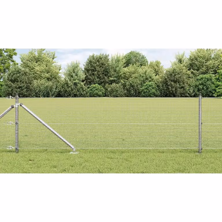 Recinzione in rete saldata con punte vidaXL in acciaio zincato argento, L: 0,4 m, H: 50 cm