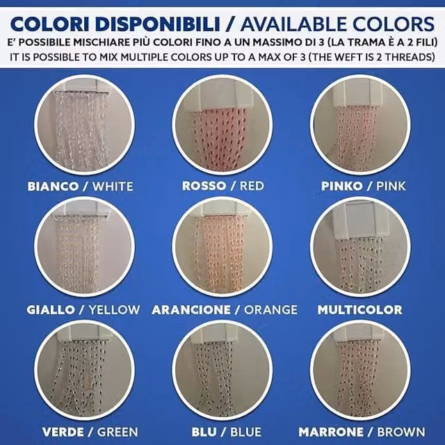 Tenda Antimosche TENDEEVOLUTION in Poliestere Multicolore con Resistenza UV, L: 120 cm x H: 220 cm