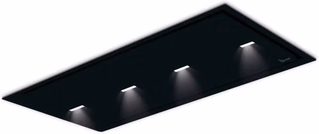 Cappa da incasso a soffitto Baraldi GEA FLAT Nera con controllo app e aspirazione 800 m3/h L: 120 cm, P: 60 cm