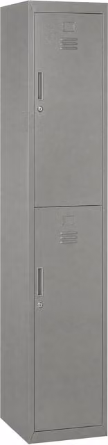 Armadietto Guardaroba Aosom in Metallo Grigio Opaco con Ante a Battente Soft Close e Serratura, L: 38 cm, P: 46 cm, H: 180 cm