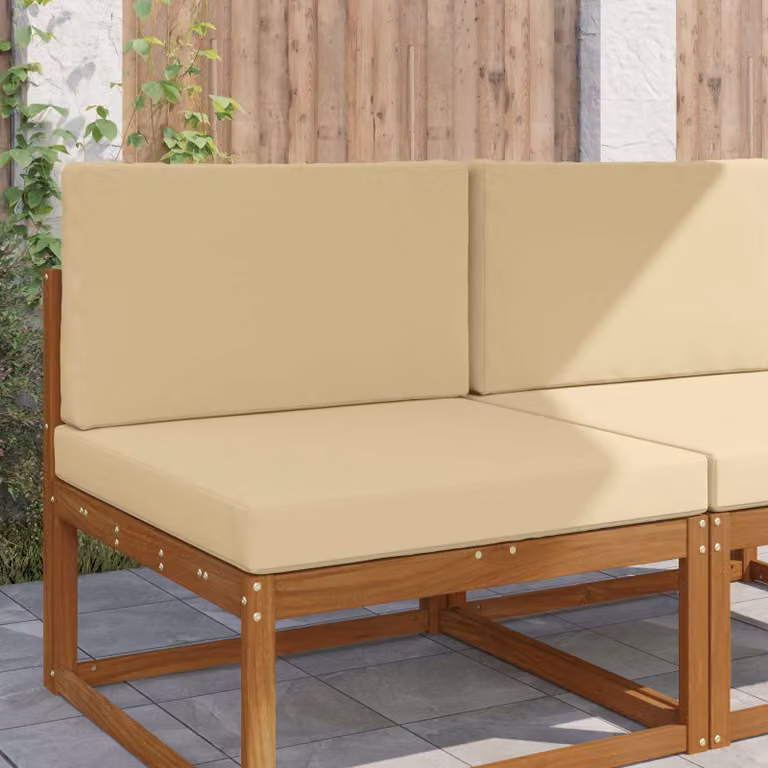 vidaXL Cuscino quadrato per divano da esterno in poliestere, Beige, 80 x 80 cm