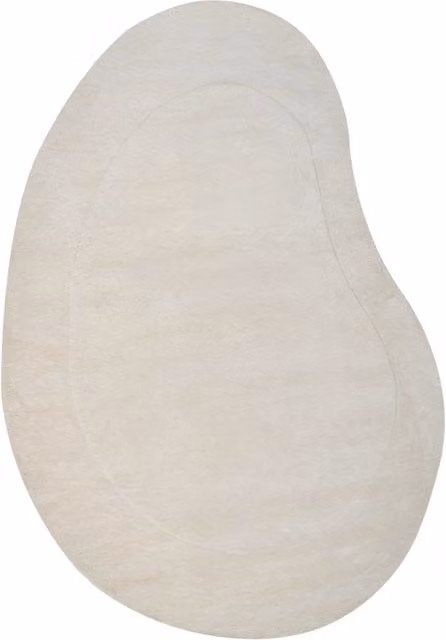 Tappeto Beliani in viscosa e lana organica beige, fatto a mano, per soggiorno e camera da letto, L: 160 cm x P: 230 cm