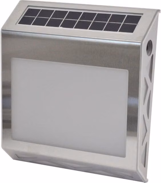 Numero Civico Solare da Muro GB TRADE in Acciaio Inox e Plastica, Colore Argento e Bianco con LED Luce Bianca Fredda e Protezione IP54