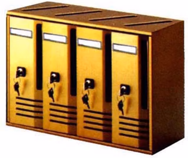 Alubox Cubo C6 Blocchiera Postale da 6 Posti in Alluminio da Parete, Colore Marrone, H: 67 cm, L: 36 cm, P: 30 cm