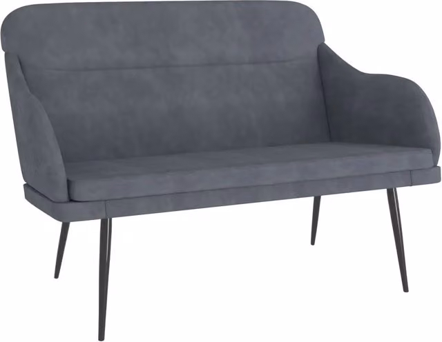 Panca moderna in velluto grigio scuro CFW8761445 L: 110 cm, P: 76 cm, H: 80 cm