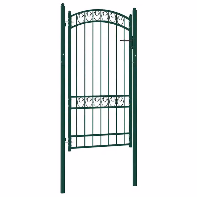 vidaXL Cancello singolo ad arco in acciaio verde L: 100 cm
