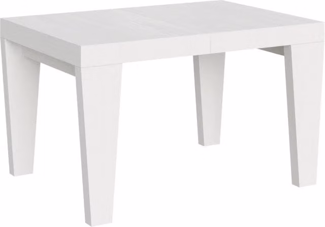 Tavolo allungabile moderno Pimbo Bs Com Bianco Frassino L/P/H: 130 x 90 x 77 cm, estensibile fino a 390 cm