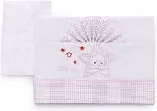 Set di lenzuola completo per lettino Italbaby 3 pezzi con motivo stelle, colore rosa